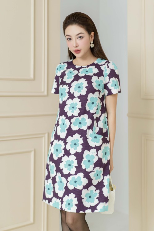 Sixdo Floral Mini Raw Dress